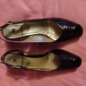 Size 8 1/2 AAA,  Brown, open toe Bruno Magli.